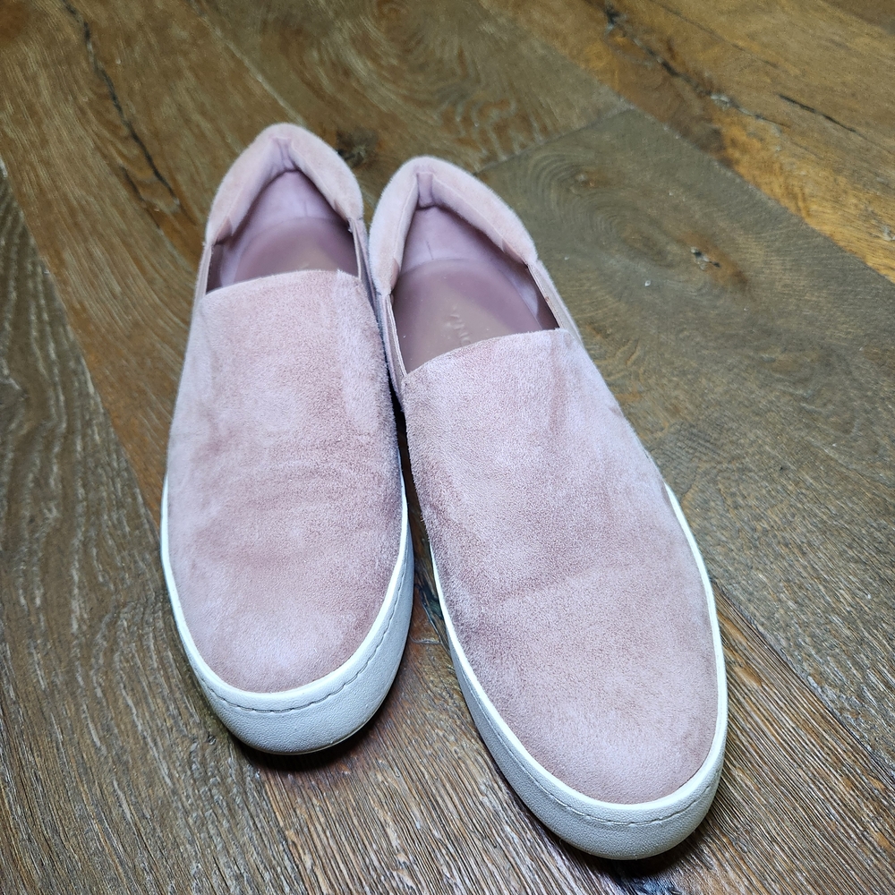 Vince Soft Pink Minimalist Slip-On Sneakers